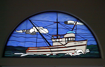 Sea Farmer stained glass