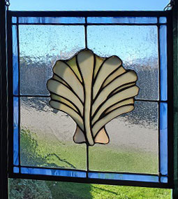 Shell in the center of a square Stained Glass
