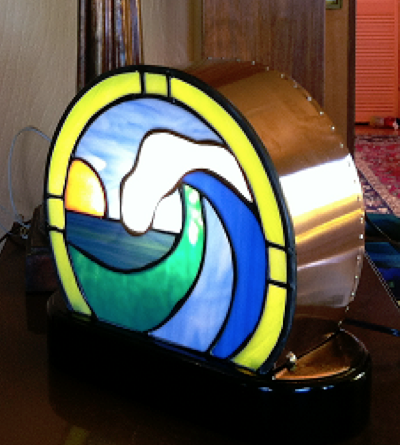Wave Table Lamp Sold Stained Glass